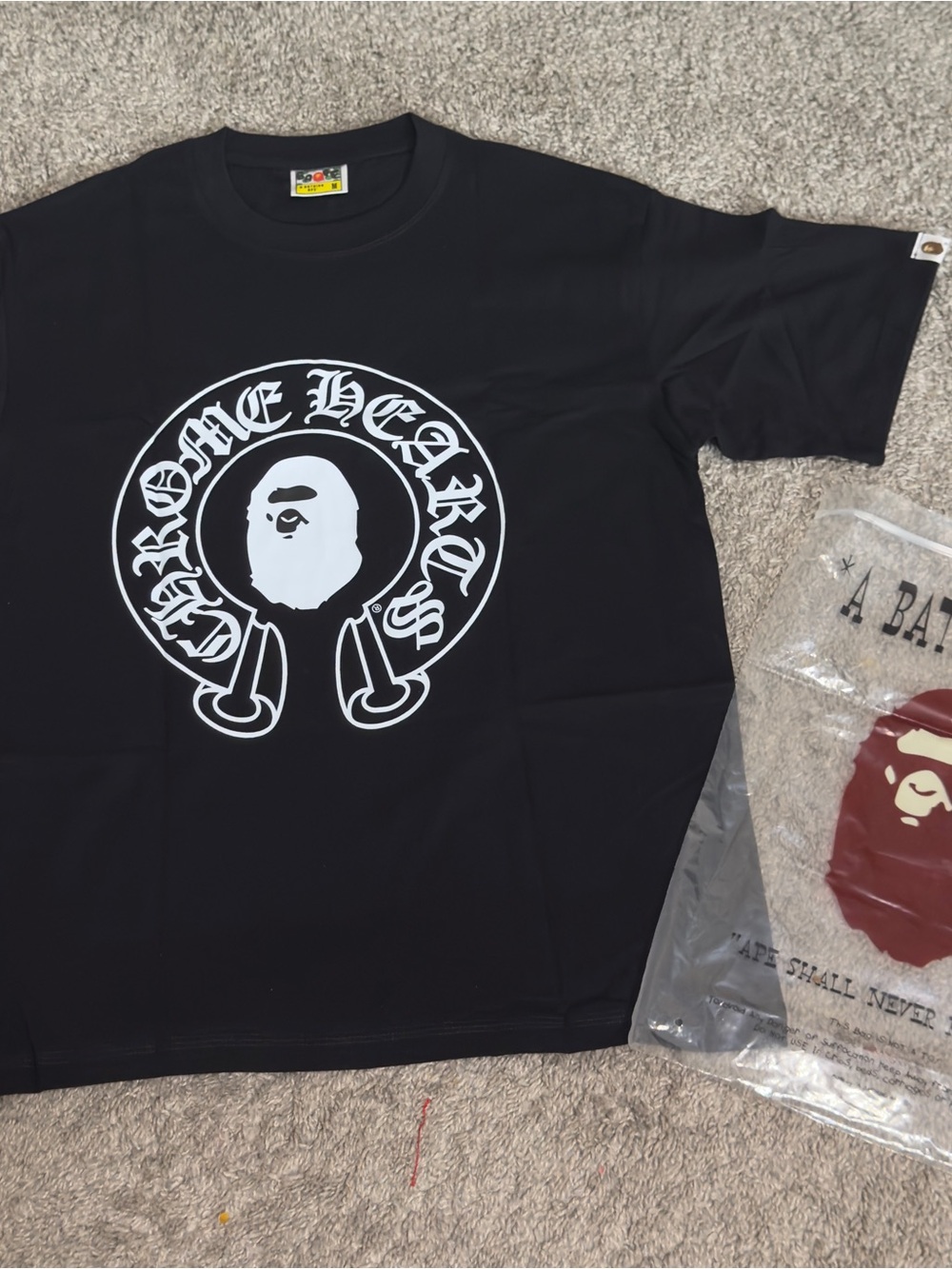 A Bathing Ape BAPE Black Logo Short Sleeve Tee